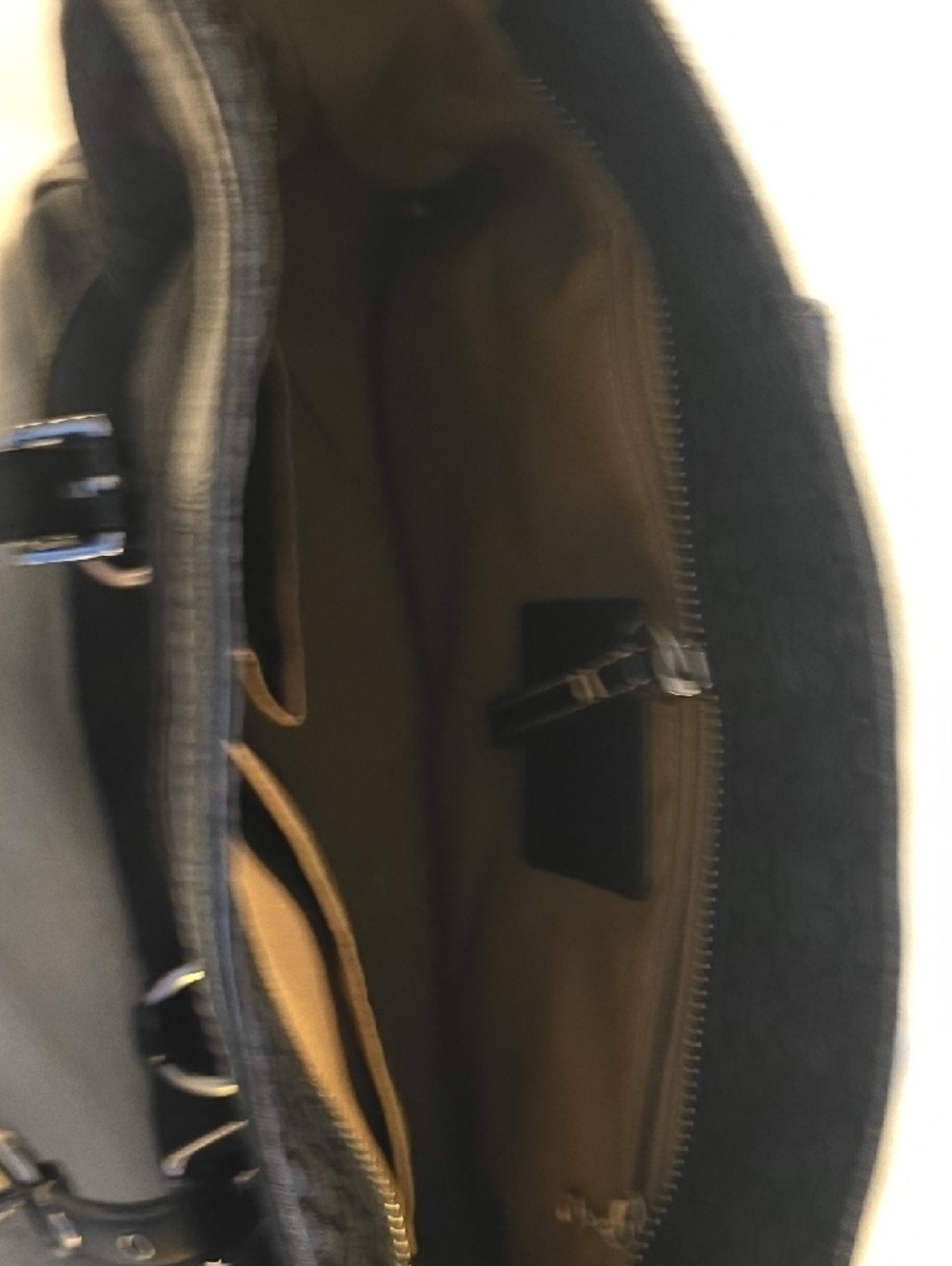 Coach Black Tote with Patent Trim and Silver Hardware - Picture 4 of 6